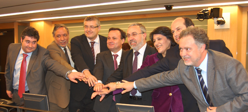 Alcaldes a la Comissi de Foment del Congrs dels Diputats per defensar les seves poblacions en la tramitaci de la Llei de Navegaci Aria (16 de Febrer de 2010)